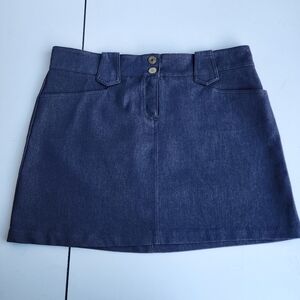 Vtg I.L.U. Skirt Women's Navy Blue Denim Mini Jeans Junior's Skirt Sz 11